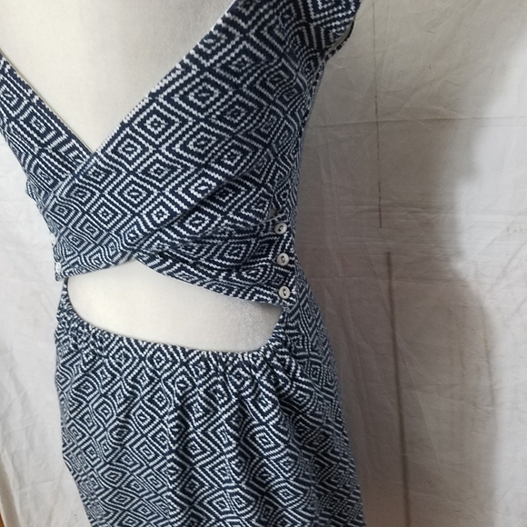 Anthropology Postmark Matilde fit & flare cross back diamond print dress - Picture 11 of 15